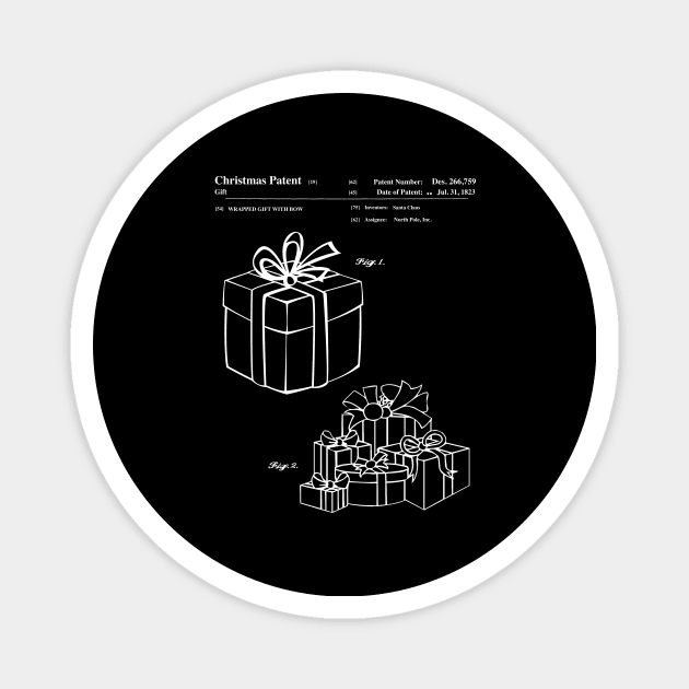 Christmas Present Blueprint Magnet by Rebus28